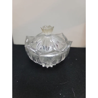 Gorham Crystal Rose Covered Candy Dish Trinket Vanity Powder Jewelry