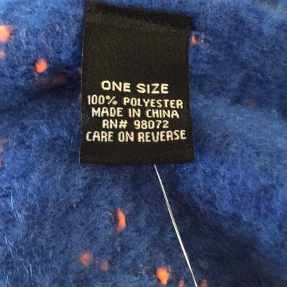 DKNY NEW Blanket Blue Scarf Orange Speckled Winter Oversized ONE Size Gator UF
