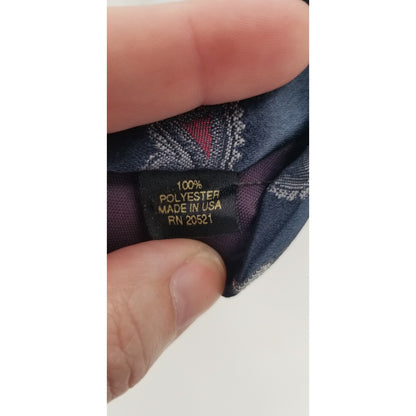 Botany 500 Vintage Navy Blue Paisley Mens Neck Tie 58" 80s 90s work