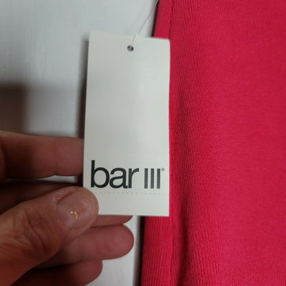 BAR III lONG wiggle Pencil Bodycon Sweater Skirt Zip Back Pink Bow Size XS