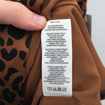 Good American Leopard Print Dress Corset Puff Sleeve Maxi Size 4 NWT