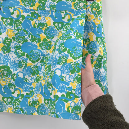 Lilly Pulitzer Skort Size 12 Lion Print Blue green yellow floral Shorts under