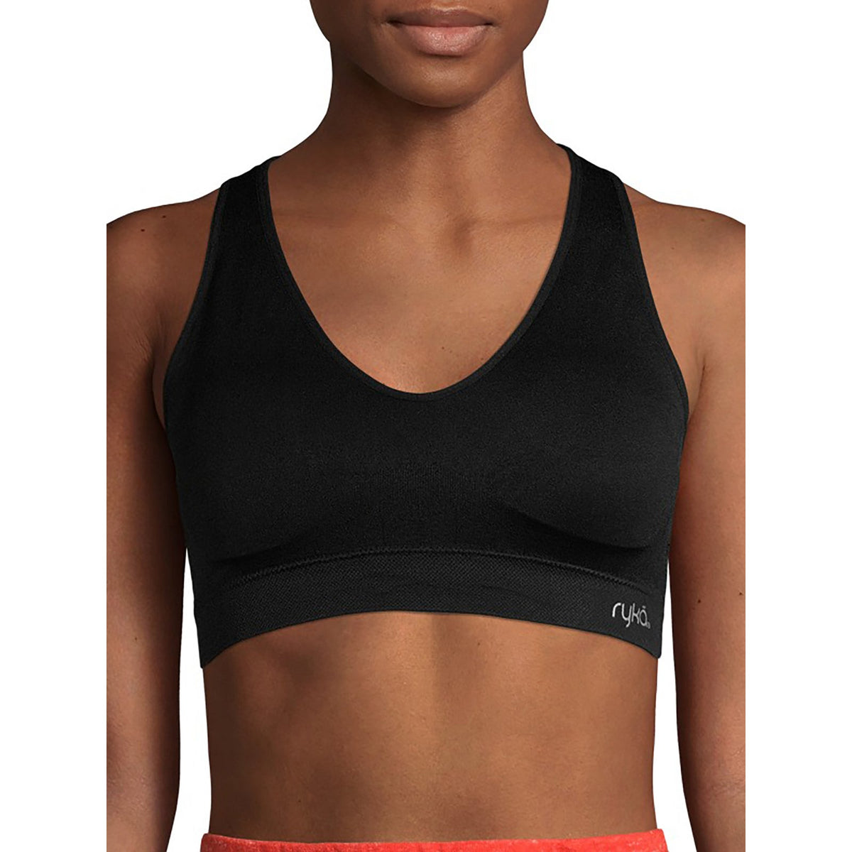 Ryka Sports Seamless Padded Bras Racerback Solid Black Size Small NWT