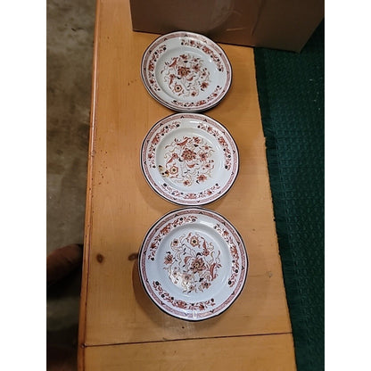 LOT OF3 Wedgwood Kashmar Bread and Butter Plate Red Brown Floral