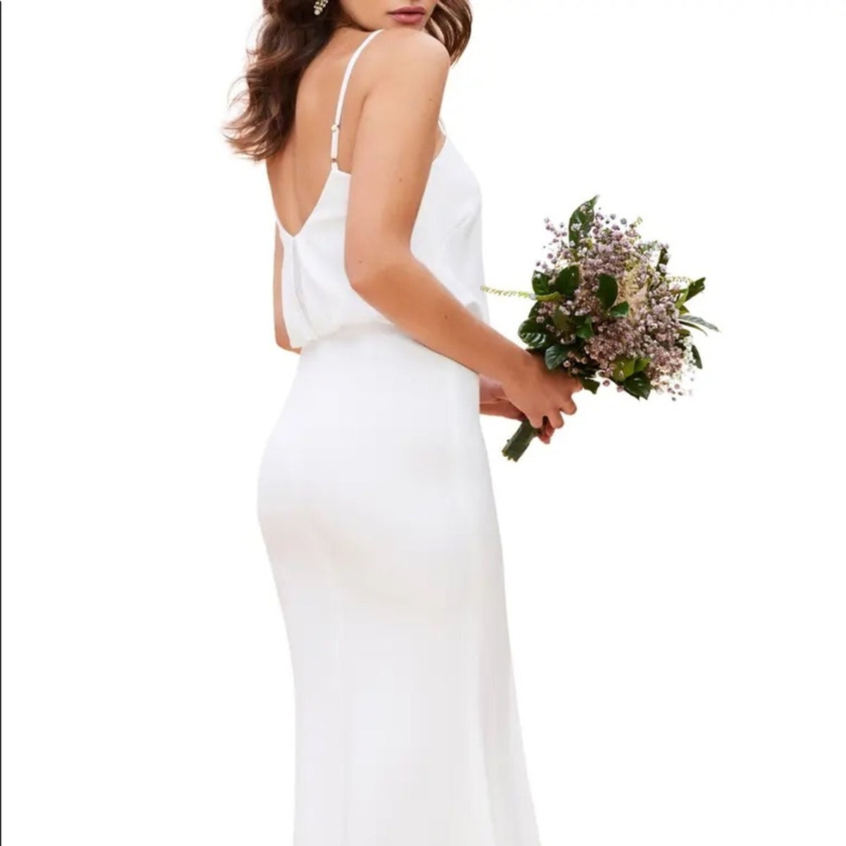 Dress the Population Gracelyn Blouson Jersey Gown XL White Formal Sleeveless NEW