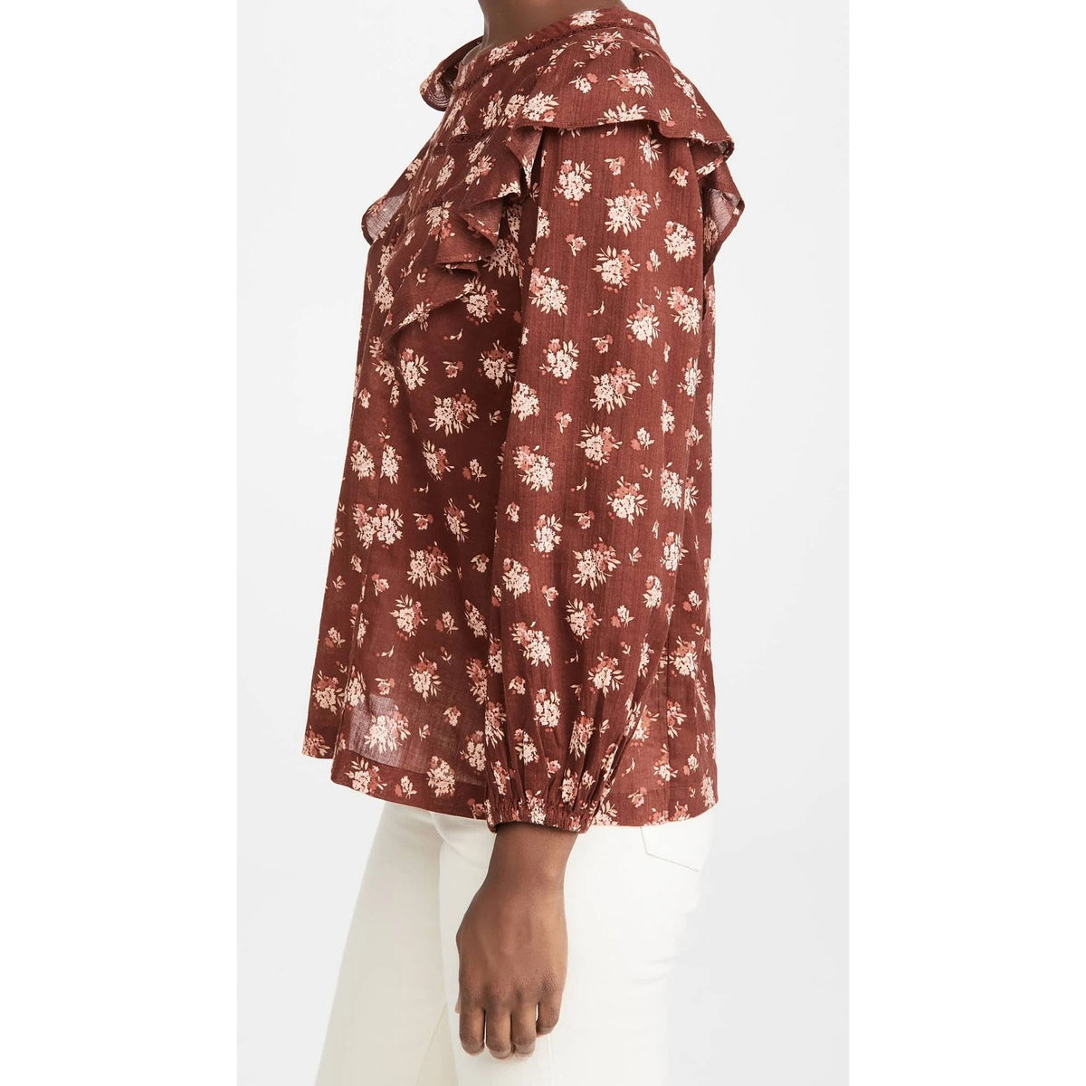 Madewell Tops Homestead Bouquet Size Medium NEW Ladder Trim Ruffle Cotton Blouse