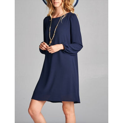 Love Kuza Navy Classic Crepe Shift A-line Dress Size Large