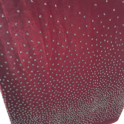 Rabbit Rabbit Beaded Front Dress Sleeveless Scoop Neck Faux Velvet Burgundy 8 M