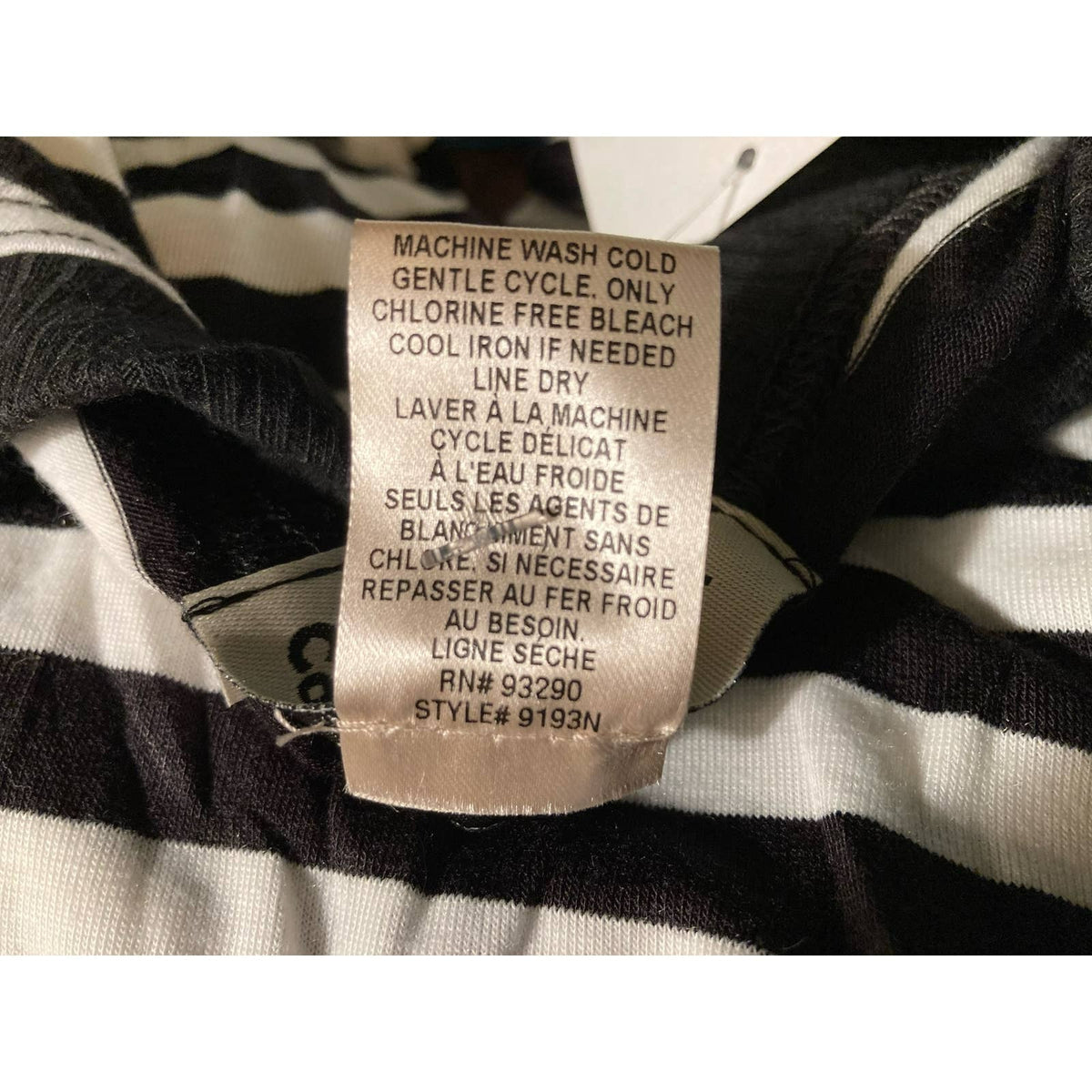 Cotton Emporium Striped Top Small Black/White NEW Crew Neck Long Sleeves Crop
