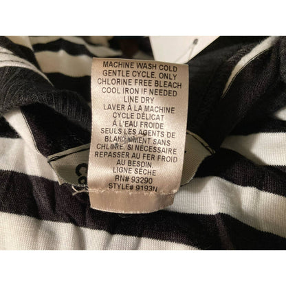 Cotton Emporium Striped Top Small Black/White NEW Crew Neck Long Sleeves Crop