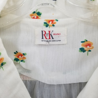 R & K Originals Knit Vintage Spring Floral Dress Long Elastic Sleeve Knee Length