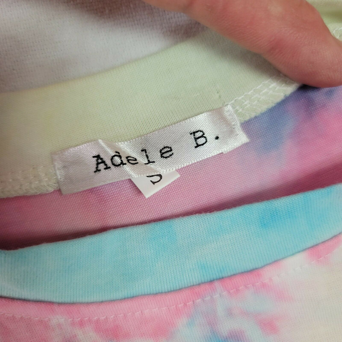 Adele B. Pastel Tie-Dye Long-Sleeve Tee & High Waist Drawstring Shorts Small NEW