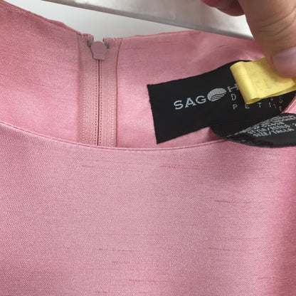 Sag Harbor 2 Pc Set Button Front Jacket Sheath Dress Back Zip Pink 12P Career