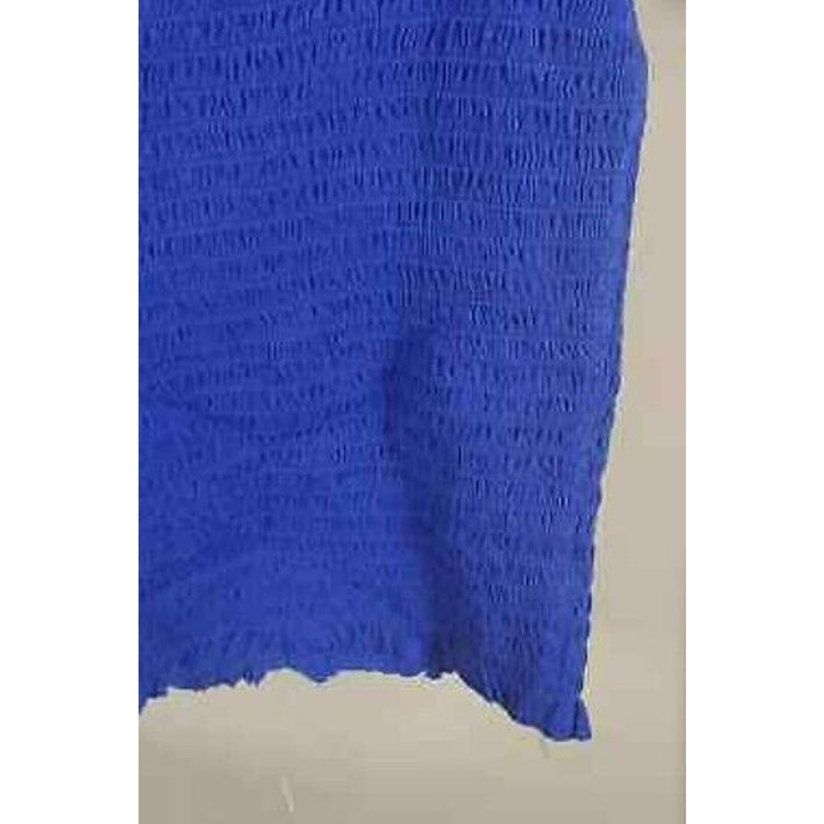 Abound Lettuce Edge Shirred Smocked Off-Shoulder Crop Top XL Violet Blue NWOT
