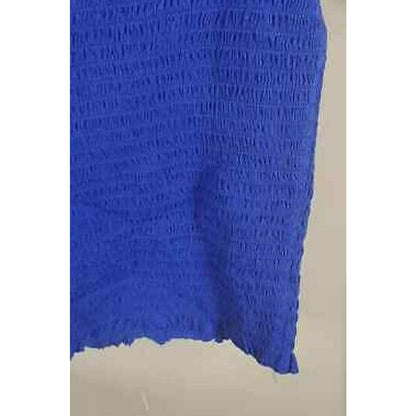 Abound Lettuce Edge Shirred Smocked Off-Shoulder Crop Top XL Violet Blue NWOT
