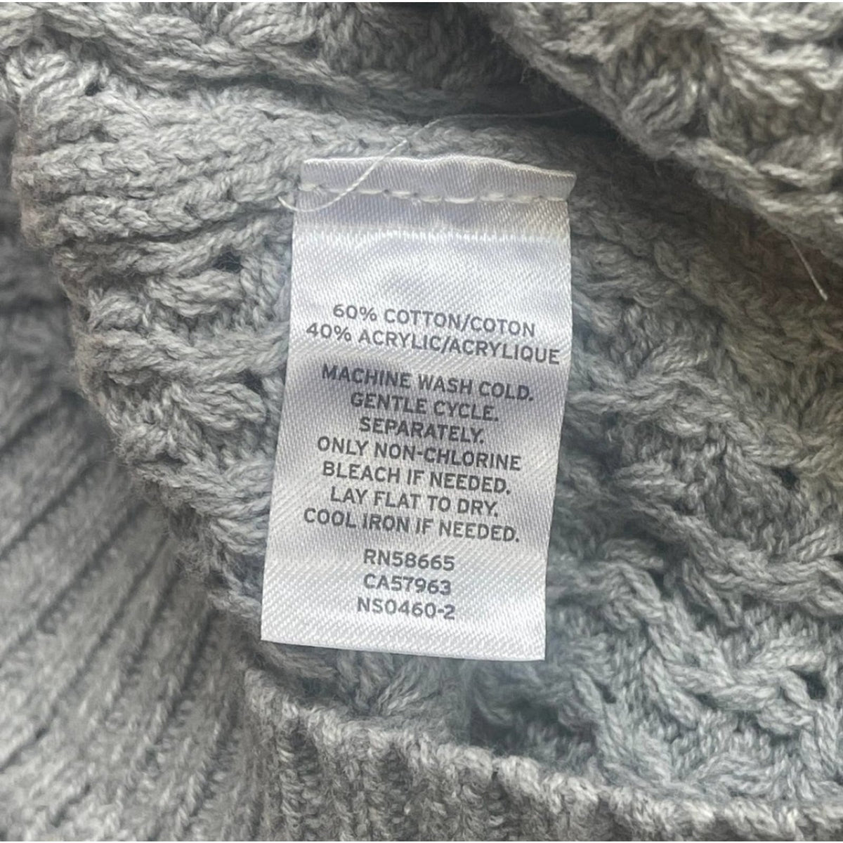 14th & Union Grey Heather Knitted Crew Beck Long Sleeves Sweater Extra SMALL