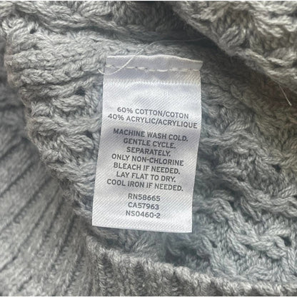 14th & Union Grey Heather Knitted Crew Beck Long Sleeves Sweater Extra SMALL