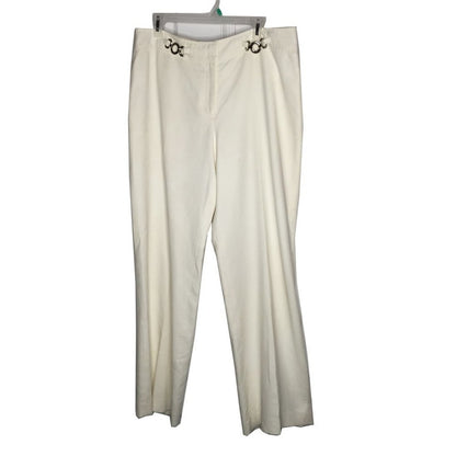 Ann Taylor Loft Flare Leg Pants Fully Lined Ivory size XL career 36" Waist