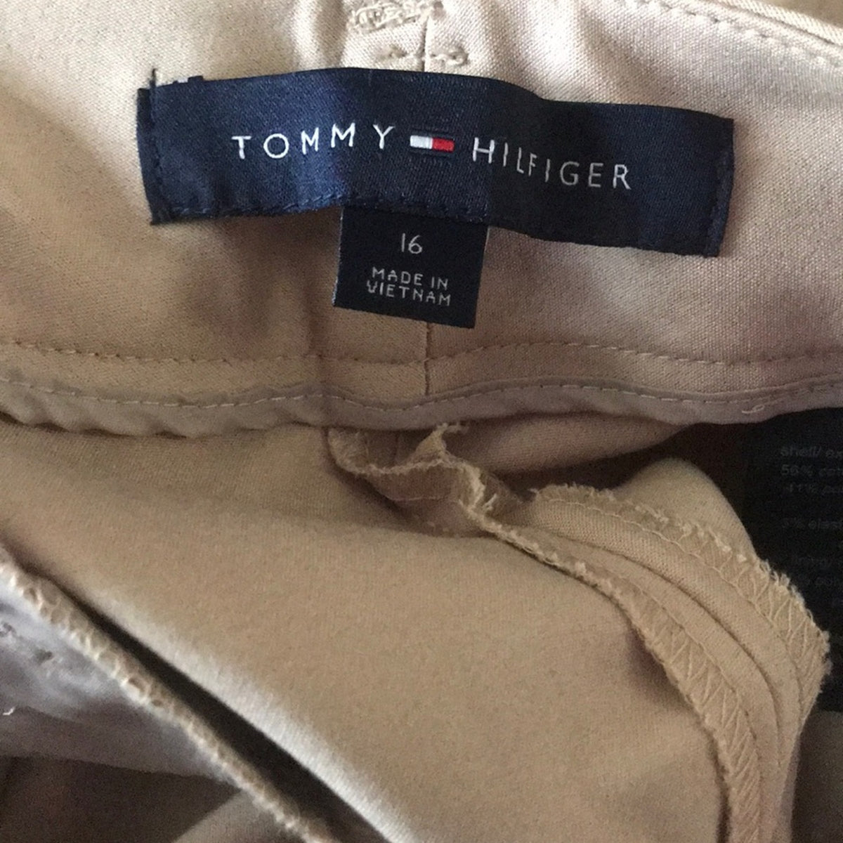 Tommy Hilfiger NEW Beige Ribbon Trim Pants Size 16 Bristol Capri