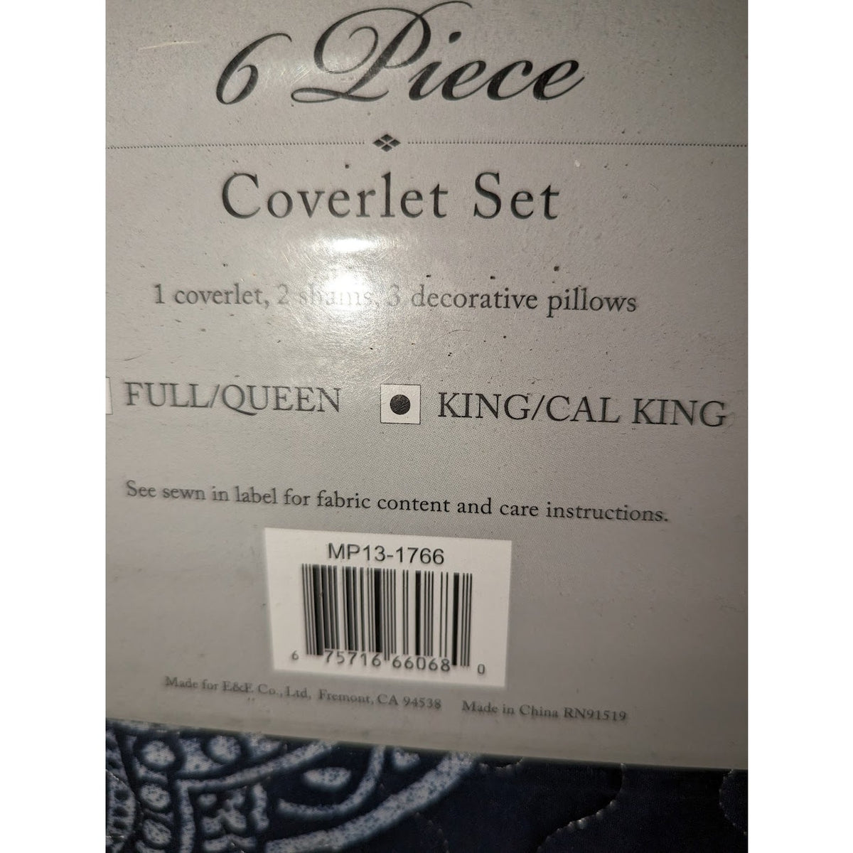 Madison Park Rachel 6-Piece Reversible Quilted California King Coverlet Set Navy