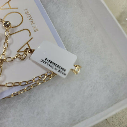 NADRI Ajoa Lynx Cubic Zirconia Layered Necklace up to 18" Gold-Plated MSRP $75