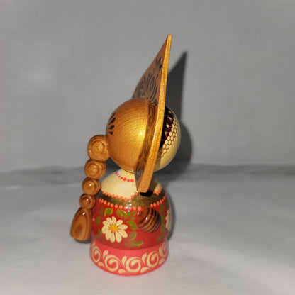 SIGNED Vintage Wooden Hand Painted Matryoshka Russian Doll Folk Art