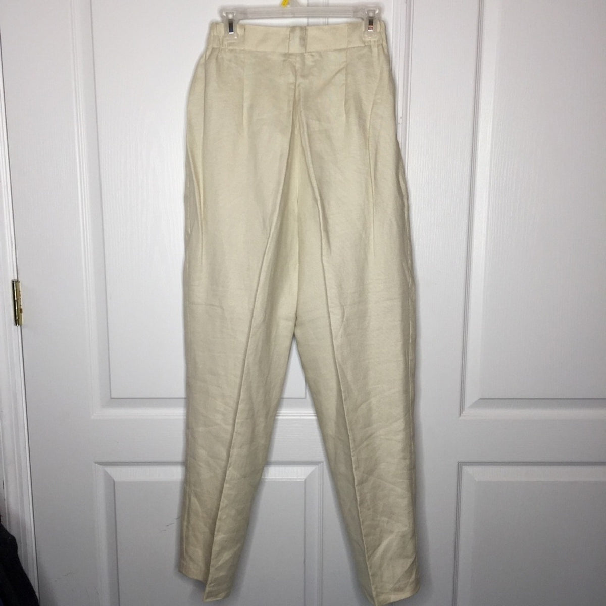 Premiere Designer 2 Pc. vintage Pant Jacket Suit Vintage LINEN Size 10 Cream