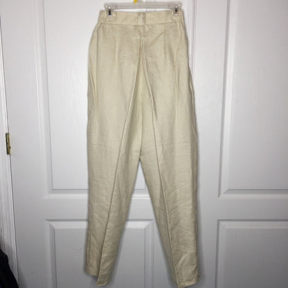 Premiere Designer 2 Pc. vintage Pant Jacket Suit Vintage LINEN Size 10 Cream