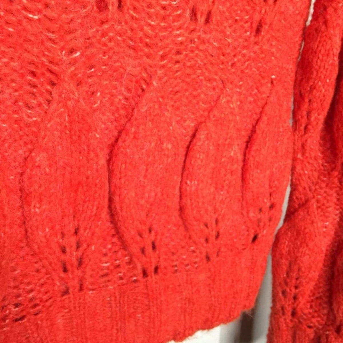 NWT Topshop Petal Pointelle Knit Pullover Sweater NEW Small RED