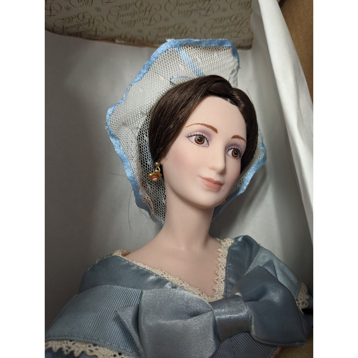 Franklin Heirloom Dolls Vintage Melanie 19" Blue Gone with the Wind DAMAGED