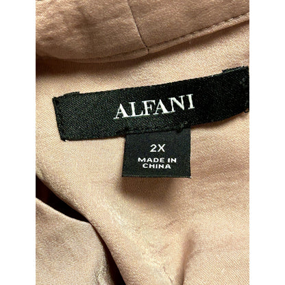 Alfani Plus NWT V-Neck Top Blouse Sleeveless Pottery Clay Size 2X