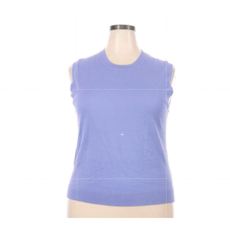 J. Crew Classic Sleeveless Pullover Sweater Crew Neck Purple Vest Tank Size XXL