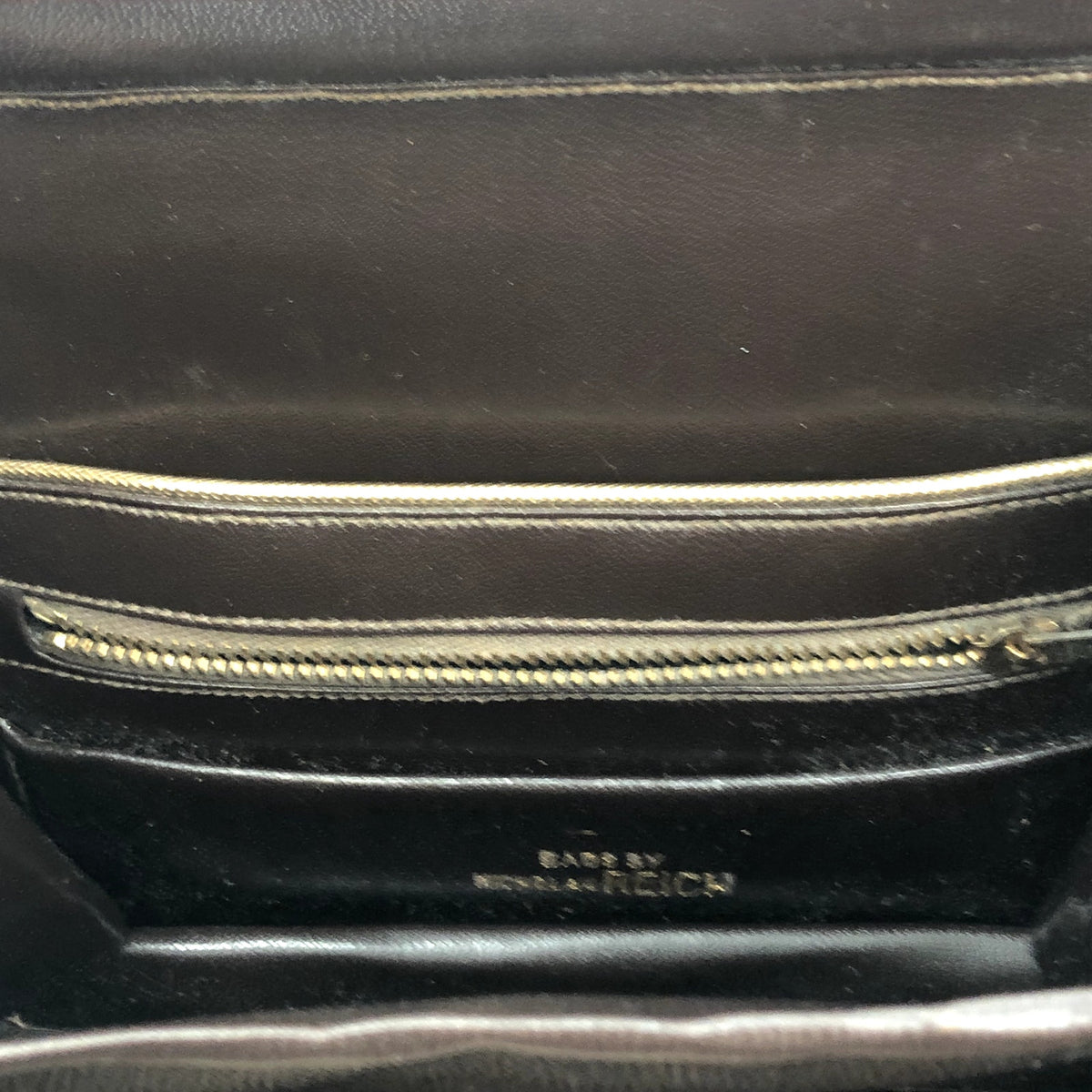 Nicholas Reich Brown Alligator Leather Purse Accordion Pocket Book Hand Bag