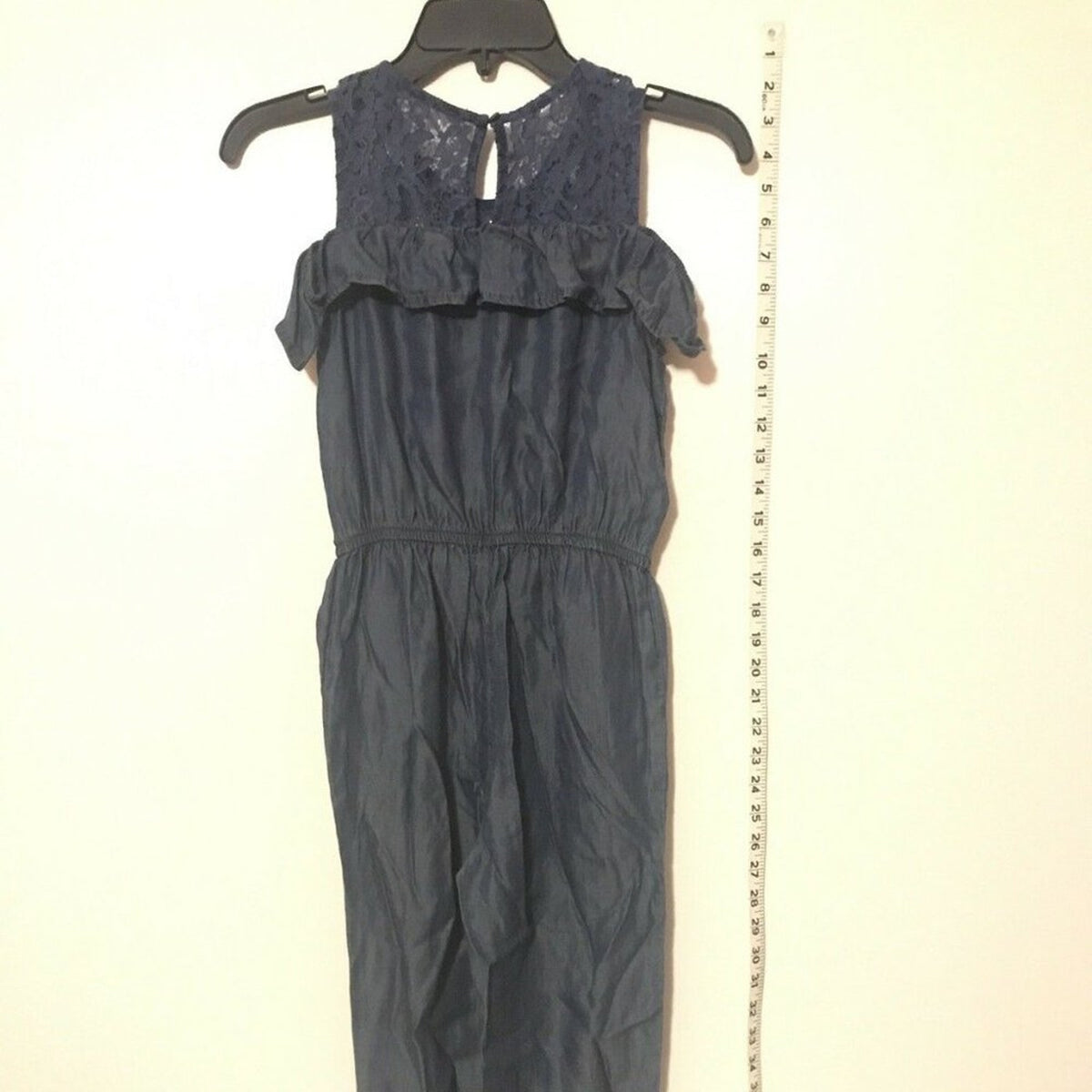 NWT Epic Threads Solid Jumpsuit Floral Lace Ruffle Size Medium