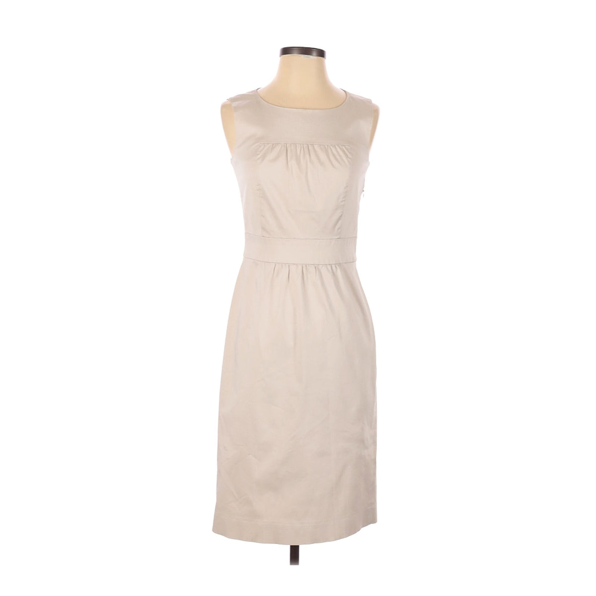 J. Crew Fitted Dress Side Zip Back Slit Ruffle Front  Classic Size 2 sleeveless