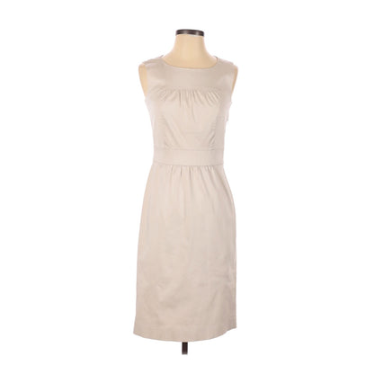 J. Crew Fitted Dress Side Zip Back Slit Ruffle Front  Classic Size 2 sleeveless