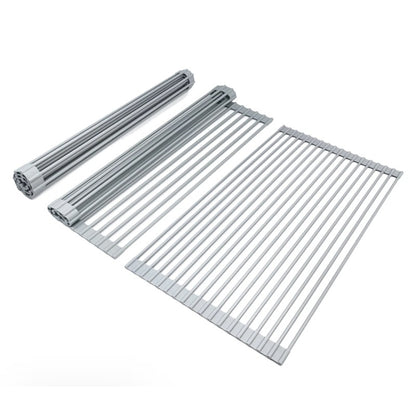 Sorbus Roll Up Dish Drying Rack Gray Silicone Heat Resistant 20x13" NWT