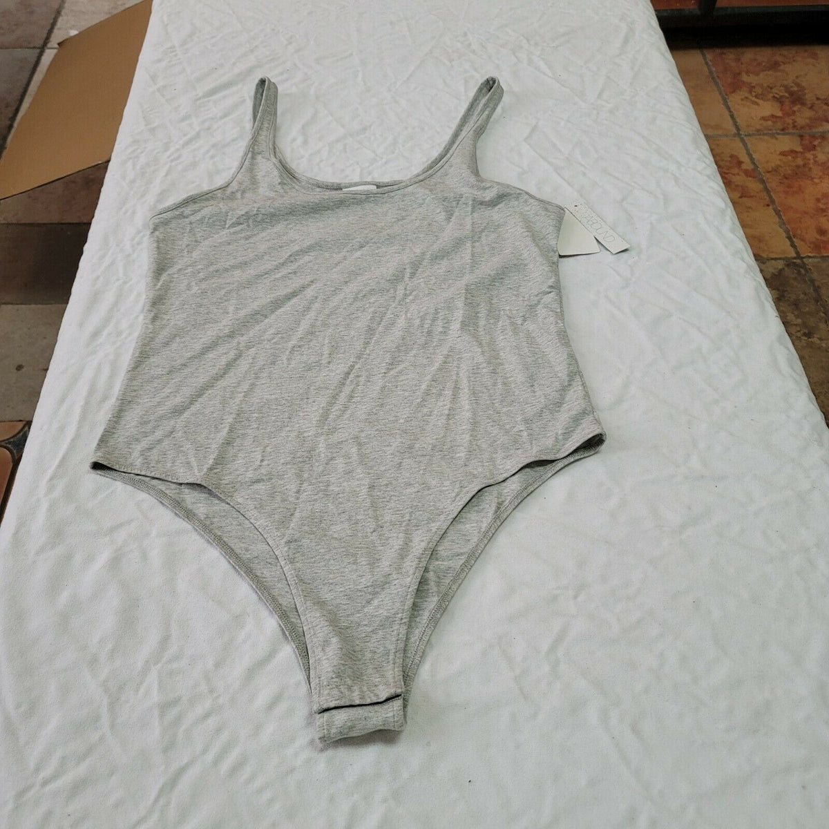 Abound Scoop Neck Tank Bodysuit Sleeveless Snap Gusset Grey XLPearl Heather XL