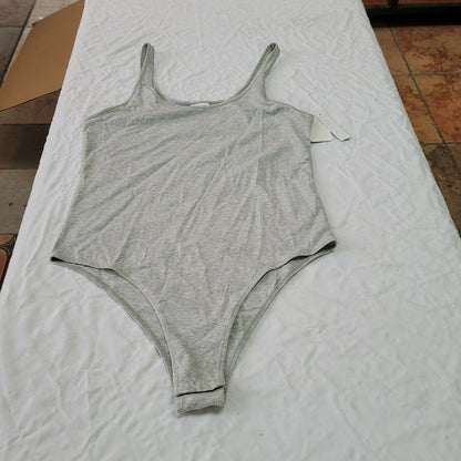 Abound Scoop Neck Tank Bodysuit Sleeveless Snap Gusset Grey XLPearl Heather XL