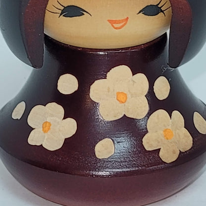 Kosheshi Small Flower child Baby Toddler girl handpainted Handmade Wood Toy Doll