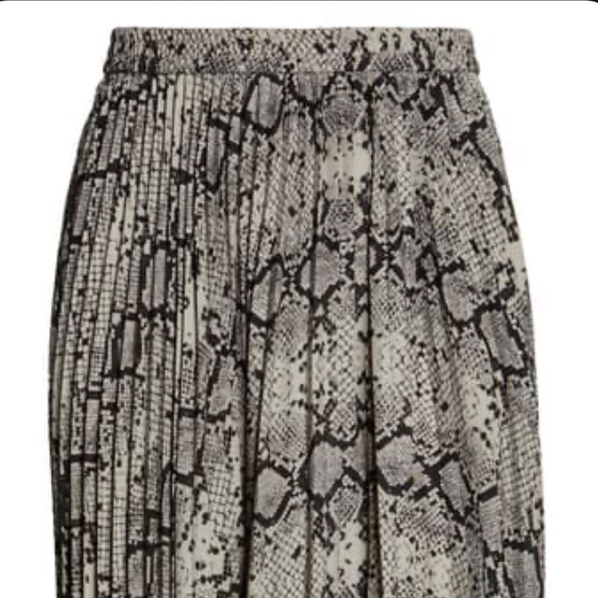 Halogen NEW Grey Snake Print Pleated Skirt Size XS