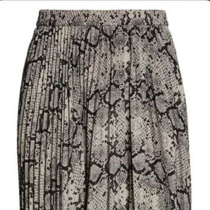 Halogen NEW Grey Snake Print Pleated Skirt Size XS