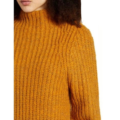 Leith NWT Chunky Knit Mustard Mock Neck Yellow Sweater XS