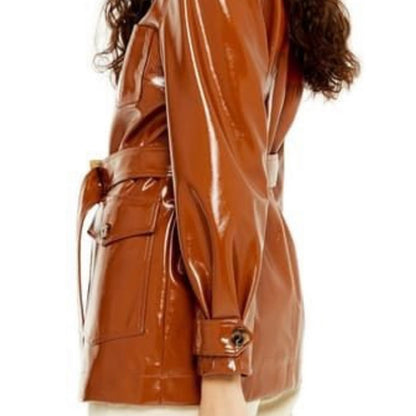 TOPSHOP NEW Casey Brown Belted Jacket US Size 8