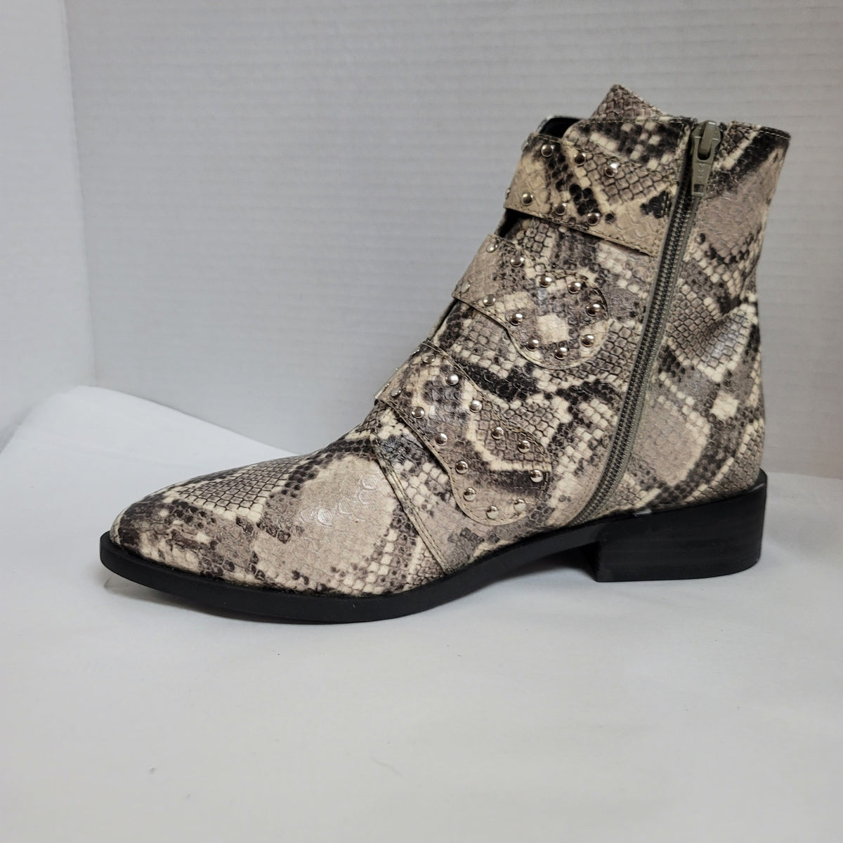 Steven Womens Harmon Ankle Bootie Side Zip Cushion Multicolor Snake Skin Size 9