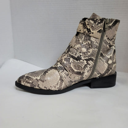 Steven Womens Harmon Ankle Bootie Side Zip Cushion Multicolor Snake Skin Size 9