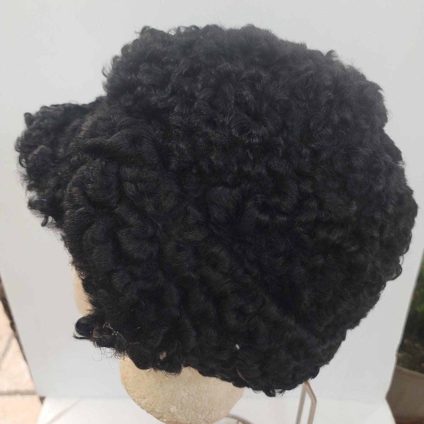 Vintage showbiz theatre costume wig black curly hair stage performance play
