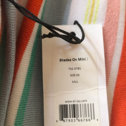 Ali & Jay XS Striped Shades On Sheath Dress Heavyweight Knit Stretchy Bodycon