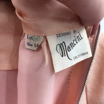 Mancini Women Short Sleeve Tie Waist Mini Dress Back Zip Pink Sz 16