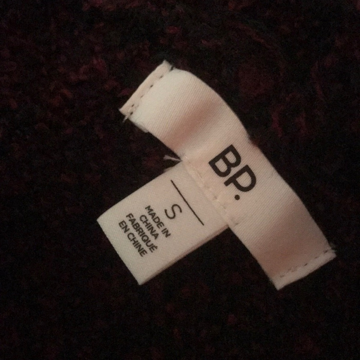 BP. NEW Burgundy Bouclé Open Front Cardigan Size Small